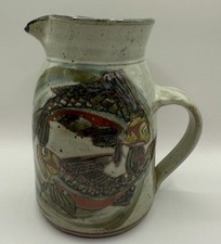 Colin Kellam Studio Pottery Stoneware Jug With Fish Design