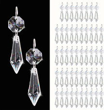 50PCS Premium Clear Crystal Teardrop Prism 2.4"-Crystal Glass Baroque Chandelier