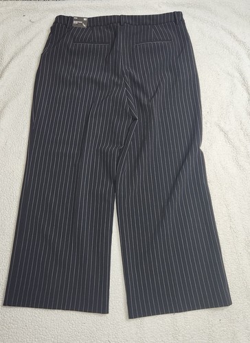 Express Editor Relaxed Trouser Mid Rise,Black Pinstripe Pants,Women's Size 16S, - Picture 9 of 13