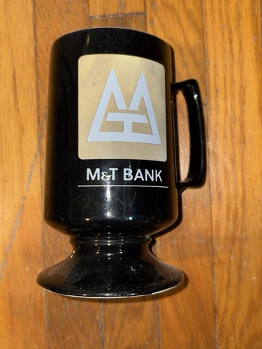 Vintage M&T Bank Employee Promo Mug – Suntingware Black Stoneware – Buffalo, NY