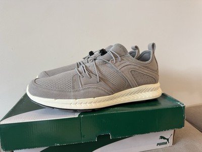NEU Puma Ignite Blaze Wildleder klassische Wildleder Turnschuhe DRIZZLE GRAU/WEISS - UK 9