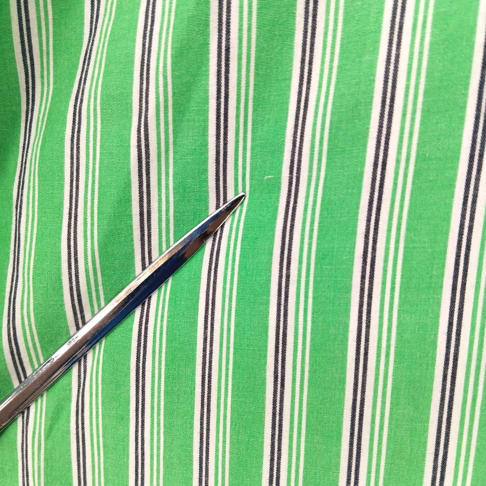 Chaps Shirt Mens Large Green Striped Cotton Blend Button Down L/S Pocket Preppy - Image 2 of 4