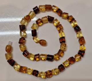 BABY Natural Multicolor Raw Baltic Amber Necklace 390 x 7mm (15 inch)