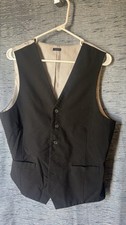 J. Ferrar Slim Fit Black Vest