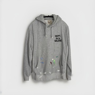Gallery Dept. Gray Paint Splatter Pullover Hoodie Men s Fleece Graphic Print