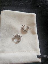 Stainless Steel Awl Taper Spike Rivet Punk Rock Stud Hoop Huggie Earrings Hinged