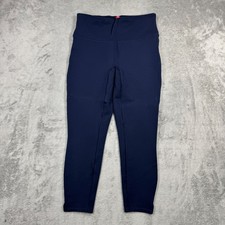 SPANX Womens Mid Rise Leggings M Crop Stretch Athletic Yoga Blue Gym Workout