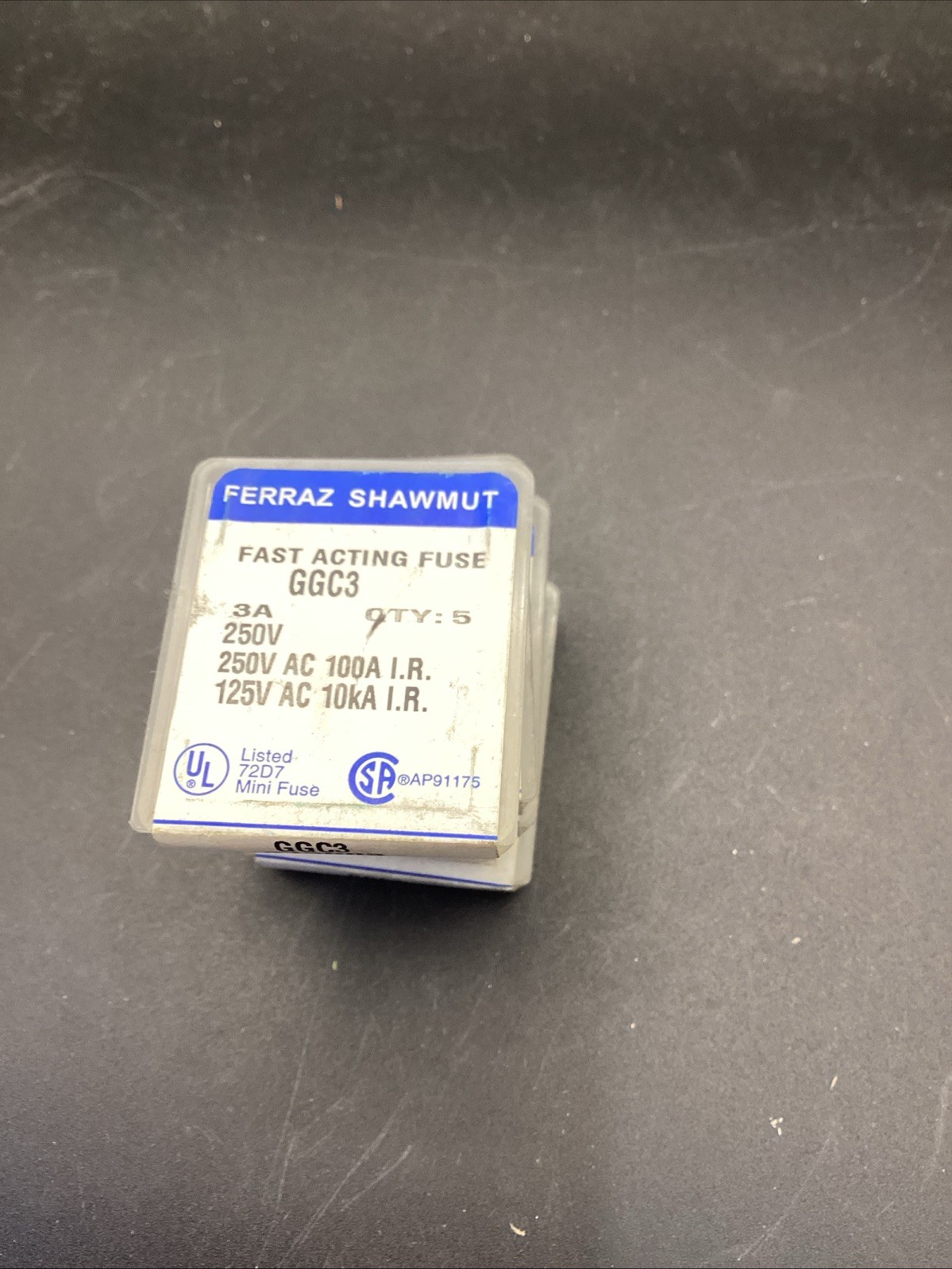 Lot De 5 Fusibles Ferraz Shawmut GGC3 3A 250V - Rapide (Fast Acting) - Neuf Stock Ancien