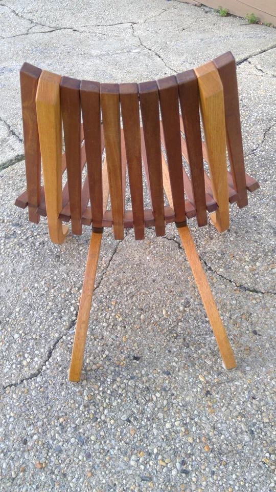 1960s Mid-Century Modern Danish Teak Slat Wood Folding Chair, Hans Wegner - Image 4 of 4
