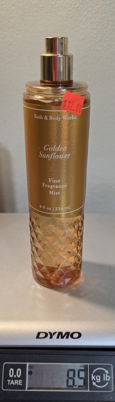 Bath Body Works GOLDEN SUNFLOWER Fine Fragrance Mist  8oz Gold
