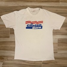 Vintage 1992 Clinton Gore Campaign T Shirt XL Hanes Heavyweight USA Made 90s