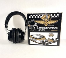 Vintage Indianapolis Motor Speedway AM-PM Headphone Radio Black -TESTED-