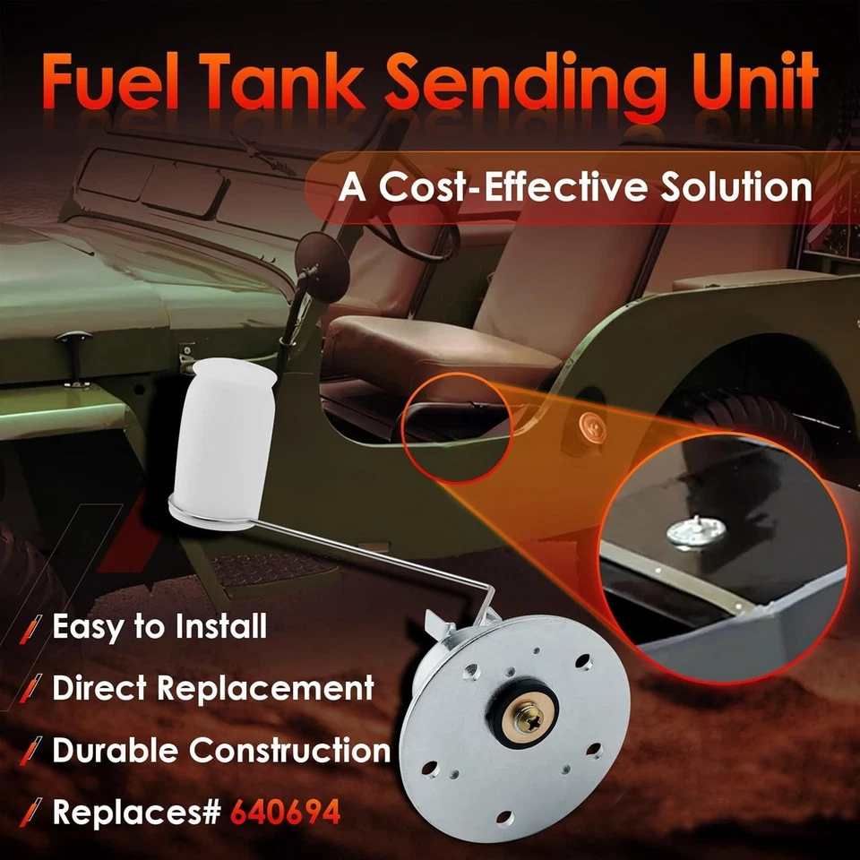 Unidade de envio de bomba de tanque de combustível 640694 para Jeep Willys CJ-2A CJ-3A CJ-3B 1946-1956 - Imagem 2 de 4