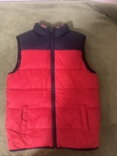 Janie and Jack Red/Navy Puffer lumberjack Vest Boy Girl Size 7/8 Never Worn 