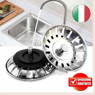 ABM UK 1x Tappo di scarico in acciaio inossidabile di ricambio per lavello da cucina