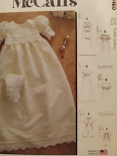 Romper Christening Baptism Gown Sewing Pattern McCall's M8460 Baby Infant