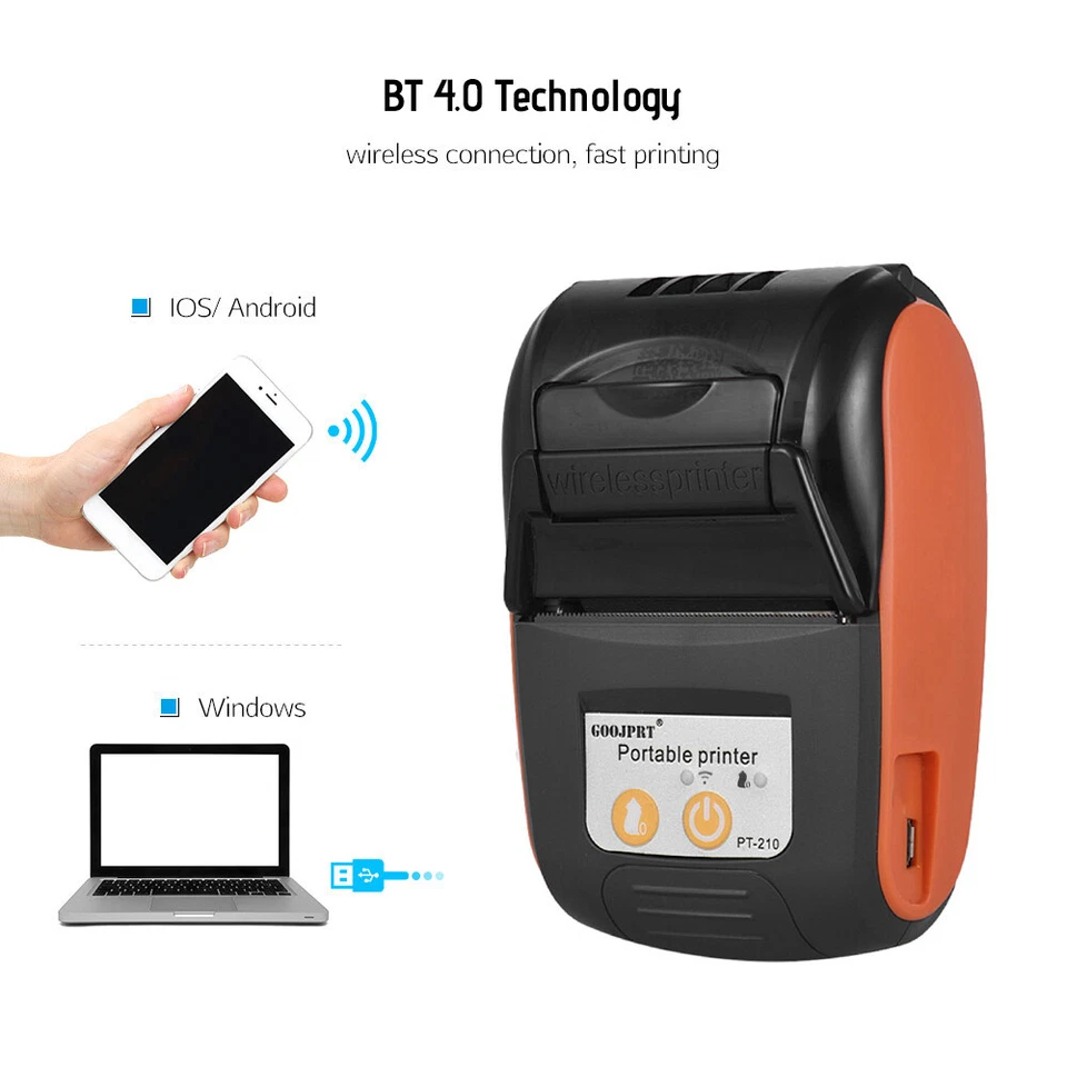 GOOJPRT 58mm Portable BT Thermal Receipt Printer Handheld POS for Stores H2Z8 - Image 2 of 4
