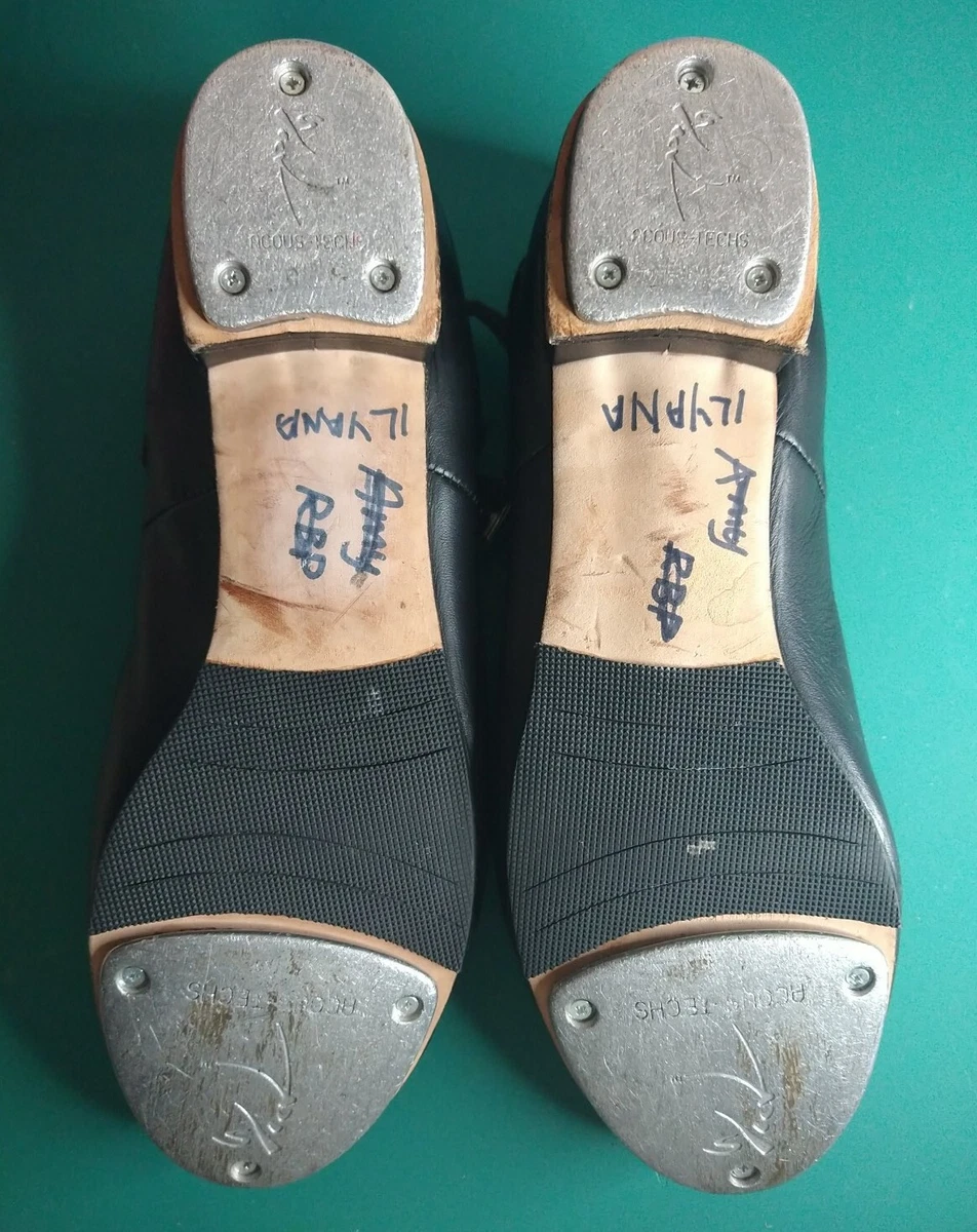 Slick Dancewear Tap Shoes Size 5.5 US size Black Leather used