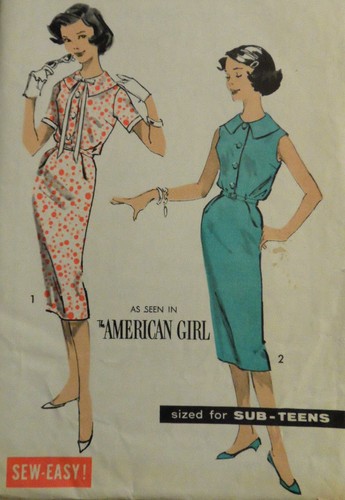 Vtg 50s Smart Slim \u0026 Chic Sheath Dress 