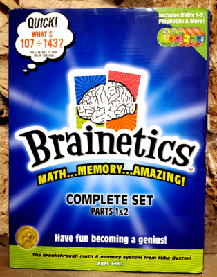 Brainetics Math Memory Amazing System DVD's 1-5 Complete Set Parts 1 & 2 Unused
