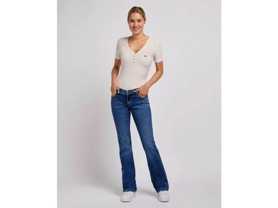 Lee Marion Straight Jeans Damen 28/33 Denim Baumwolle Classic Zip Fly Regenfälle