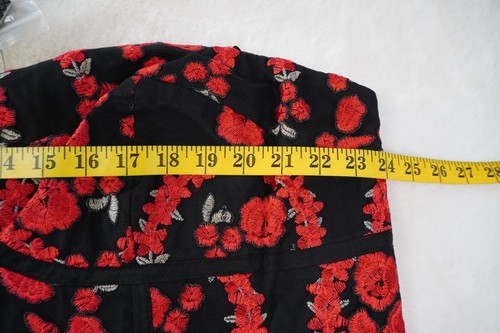City Chic Dress Size XXL / 24 Dolce Rose Red Black Lace Bodycon Knee Length LBD - Picture 4 of 18
