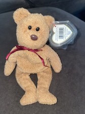 Ty Beanie Baby  CURLY the Brown Nappy Bear 9" Plush Stuffed Animal Toy