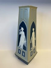 METTLACH - VILLEROY & BOCH CAMEO VASE 12" - GERMANY c. 1910