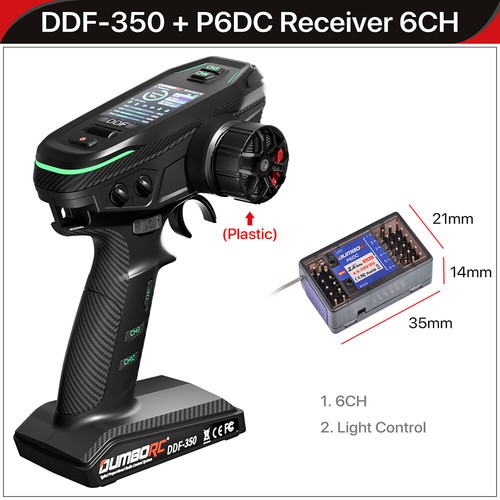 DUMBORC DDF-350 Transmitter w/ Receiver 2.4G 10CH for RC Car Boat Tank LCD FHSS - Picture 33 of 42