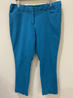 Worthington Women's Modern Slim Fit Ankle Length Pants Cobalt Blue Sz 14  capris