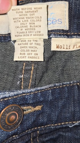 Maurices Juniors Molli Flare Leg Jeans Mid Rise Stretch Dark Wash Blue Sz 11/12 - Picture 13 of 14