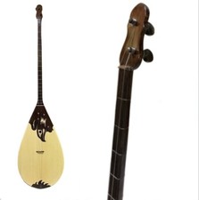 Kazakh national professional musical instrument Dombra Beige and brown color