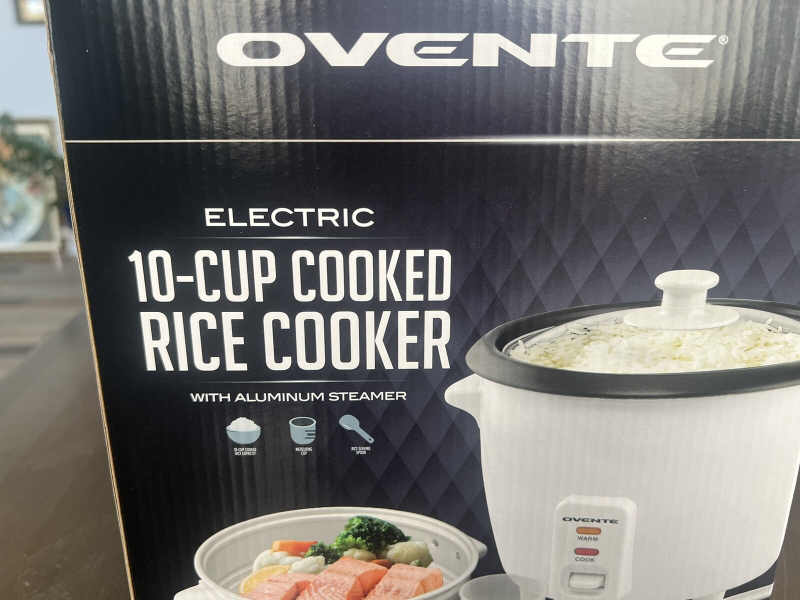 Eby Rice Cooker OVENTE Rice Cooker with Food Steamer Basket - Makes up to 10-cups ...