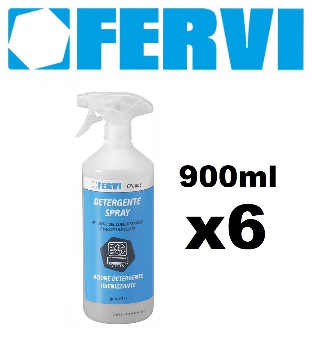 6 FLACONI 900ML DETERGENTE PER FILTRI PACCHI LAMELLARI SPLIT FANCOIL CP090S