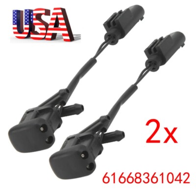 Windshield Washer Nozzle Heated Dual Inlet Squirter Jet Fit BMW E39 5-Series 2PC