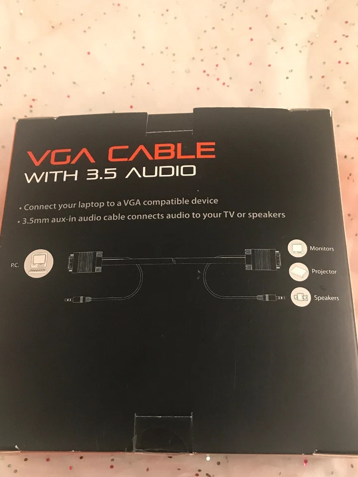 Blackweb VGA Cable With 3.5 Audio 10 FT Connect PC to VGA Compatible Device. A - Image 3 of 4