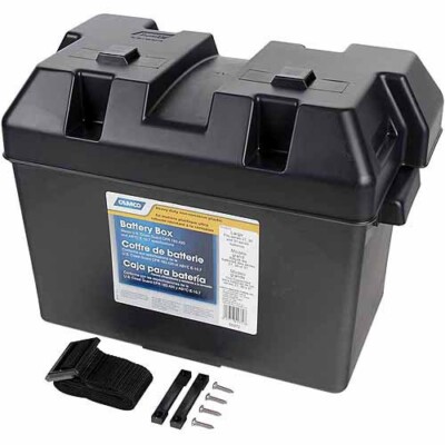 Heavy Duty Battery Box For Group 27, 29, 31 Sizes - Car, Marine, RV, Camper Use