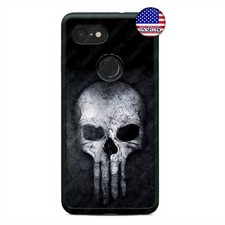 Google Pixel 3 3XL 2XL White Skull Phone Case Reaper Punisher Custom Case Cover