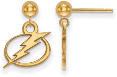 14K Gelbgold NHL Tampa Bay Lightning Ohrringe Ohrhänger Kugel von LogoArt