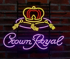 US Stock Crown Royal Whiskey 24"x20" Neon Light Sign Lamp Bar Wall Decor Artwork