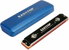 EASTTOP Tremolo Harmonica Key of C 24Holes Tremolo Mouth Organ Harmonica Gift US