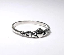 Claddagh Heart Celtic Design Ring New 925 Sterling Silver Band NEW