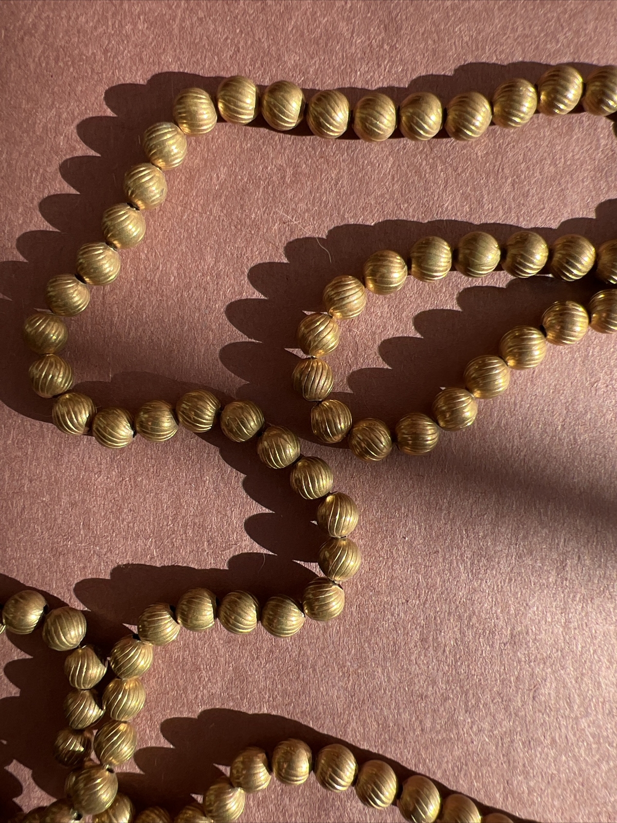 Vintage Mid Century Long Gold Tone Textured Metal… - image 8