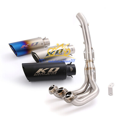 Full System For Yamaha MT-09 FZ09 XSR900 FJ09 Exhaust Front Pipe Mufflers Baffle