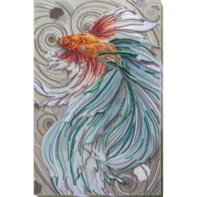 Bead Embroidery Kit Fish Half Moon Beaded stitching DIY Abris Art