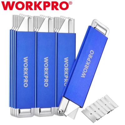 WORKPRO 12-Pack Box Cutter Retractable Utility Knife Box Opener Edge Razor Blade