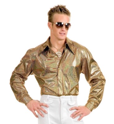 Gold Glitter Adult Disco Shirt Gold Glitter Adult Disco Shirt