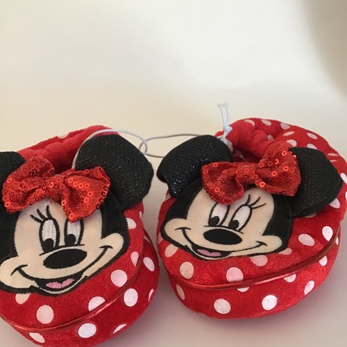 Toddler Girls Minnie Mouse Slippers 7/8 - Picture 1 of 4