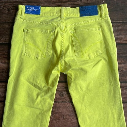 ADIDAS ORIGINALS Super Skinny Fit Jeans in fluro yellow BNWT - Size 29 - Picture 6 of 8
