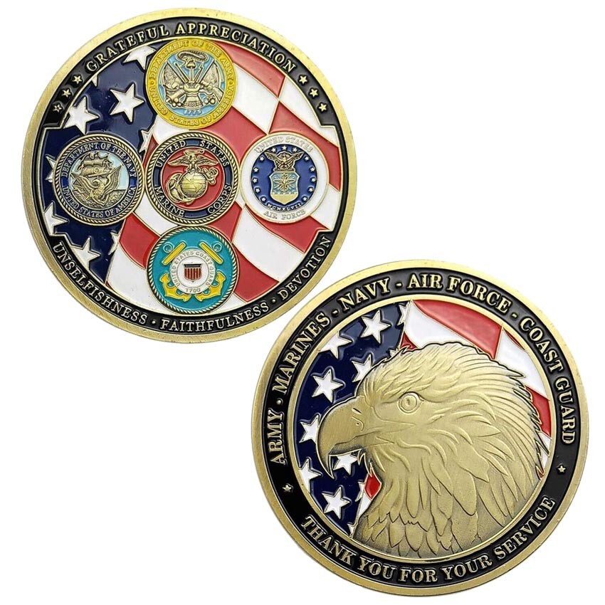 US Military Family Commemorative Thank You For Your Service Army Challenge Coin